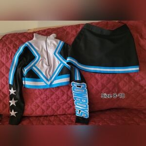 Blue and Black Cheerleading Outfit